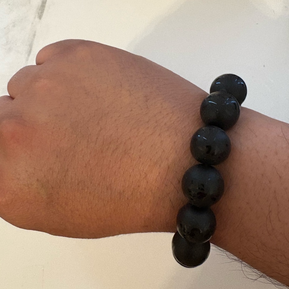 Obsidian Black Beaded Bracelet